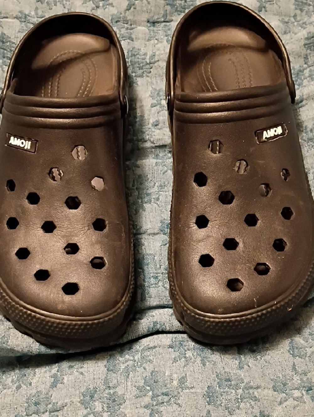 AMOJI Black Clog Sandals Mens 13/300